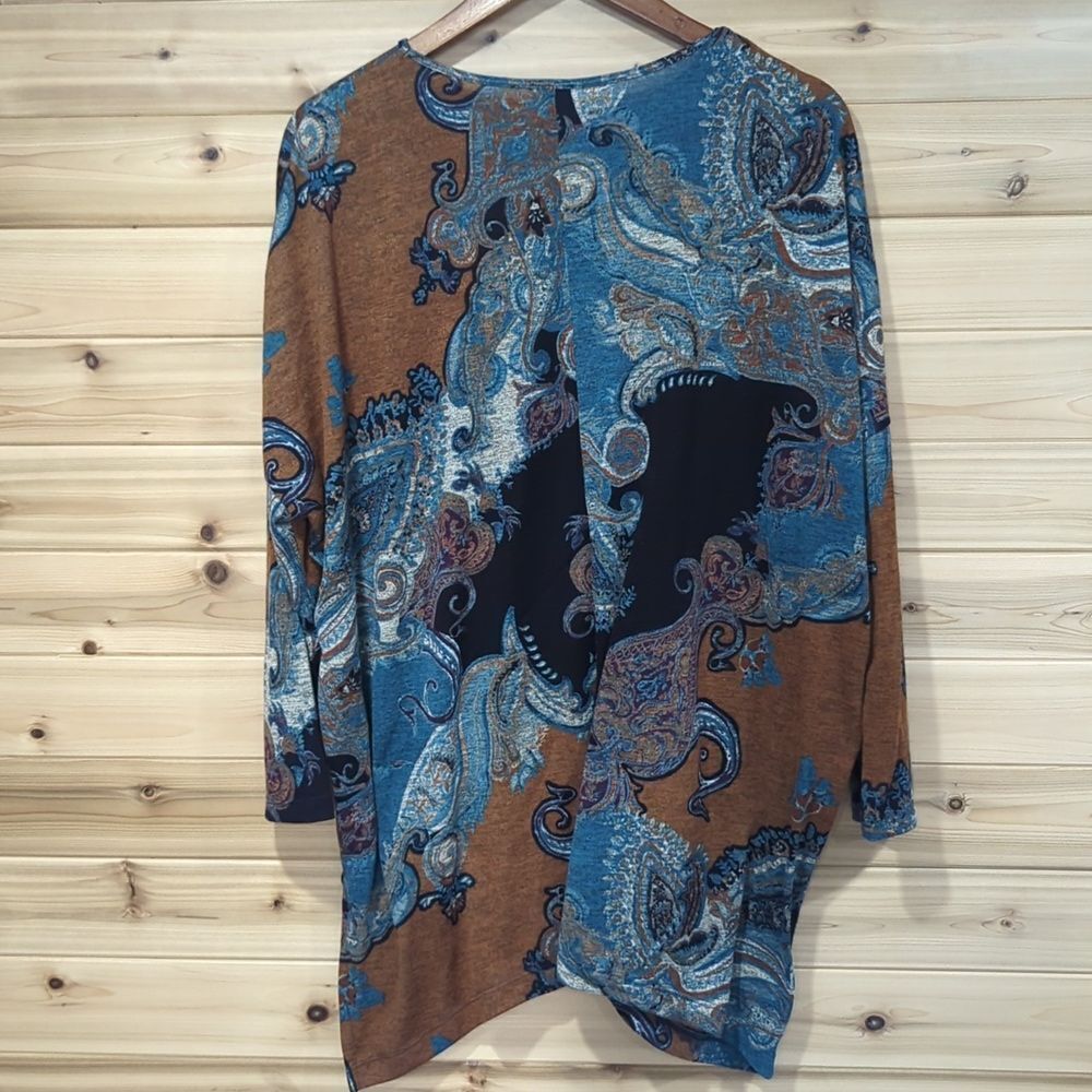 Clara Sun Woo Top Womens Large Multicolor Blouse Art to Wear - Picture 4 of 8